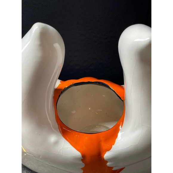 Vintage Halloween Ceramic Ghosts Holding Jack O Lantern Votive Candle Holder - Picture 12 of 14